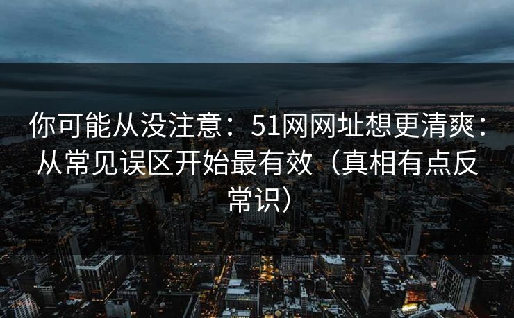 你可能从没注意：51网网址想更清爽：从常见误区开始最有效（真相有点反常识）